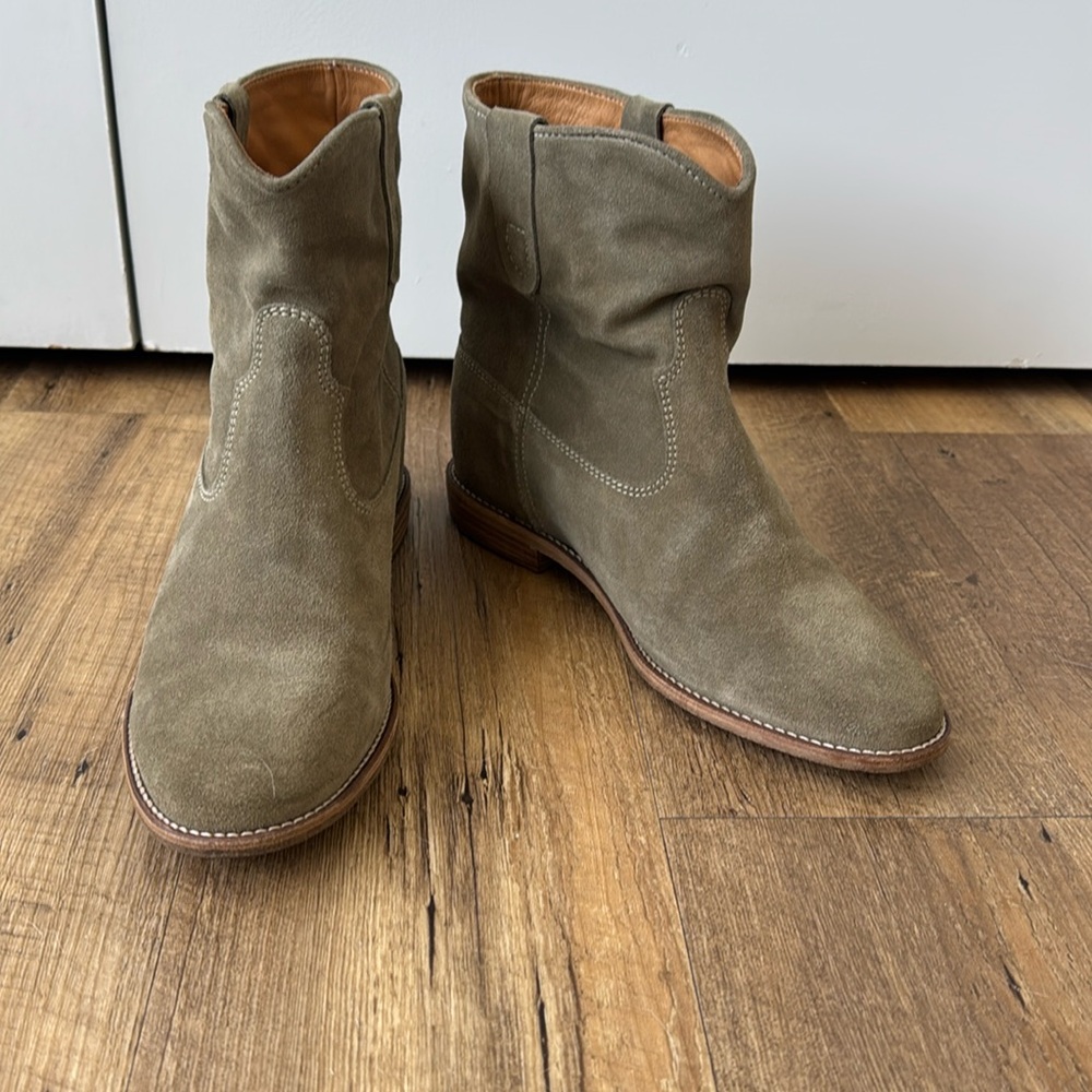 ISABEL MARANT “Crisi” Ankle Boots, Taupe, 40